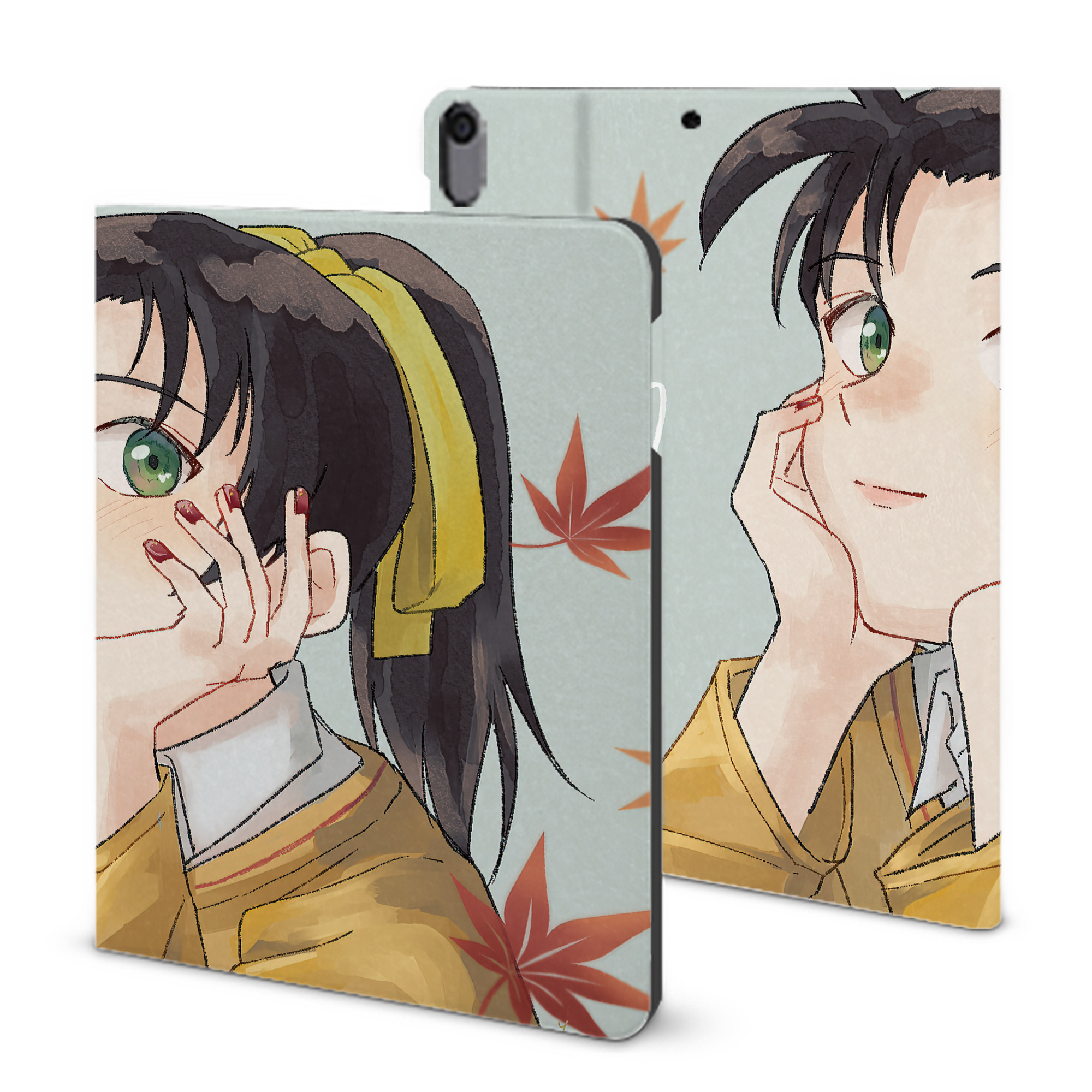 （画像用） 名探偵コナン Detective Conan IPad ケース ブック型 PUレザー TPU 耐衝撃 軽量 薄型 ペン収納なし 全面保護 IPad 各モデル対応